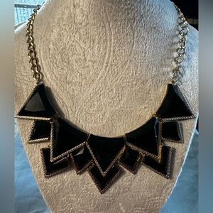 Black Geometric Statement Necklace